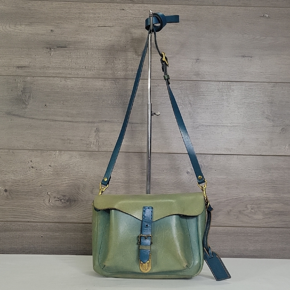 Old Trend Vintage Blue/Green Leather Crossbody Shoulder Bag